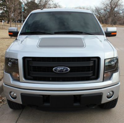 force hood decal on a white ford f150