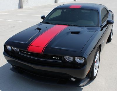 dodge challenger kit roof red stripe with two smaller stripes