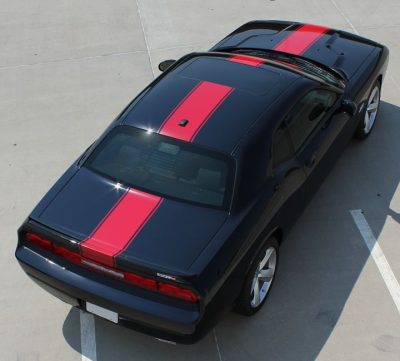 dodge challenger kit roof red stripe with two smaller stripes