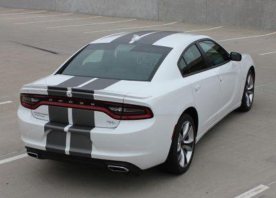 wide double stripe dodge charger kit 2015 on a silver car