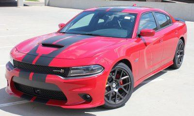 wide double stripe dodge charger kit 2015 on a red car